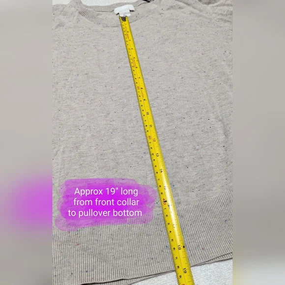 H&M ladies size med lightweight sweater, beige-grey w/multi colour specks, EUC - Picture 9 of 9